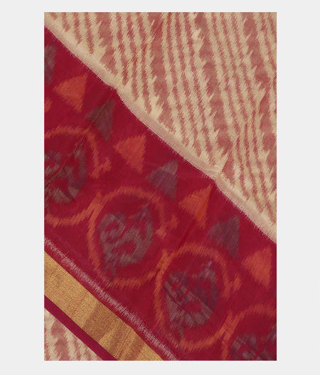 Off White Pochampalli Silk Cotton Saree T217423-image