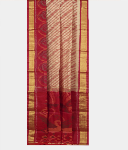 Off White Pochampalli Silk Cotton Saree T2174232