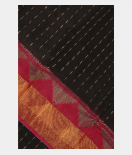 Black Pochampalli Silk Cotton Saree T217451-image
