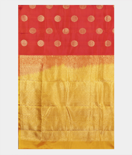 Reddish Orange Handwoven Kanjivaram Silk Saree T2290184