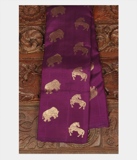 Purple Handwoven Kanjivaram Silk Saree T229021-image