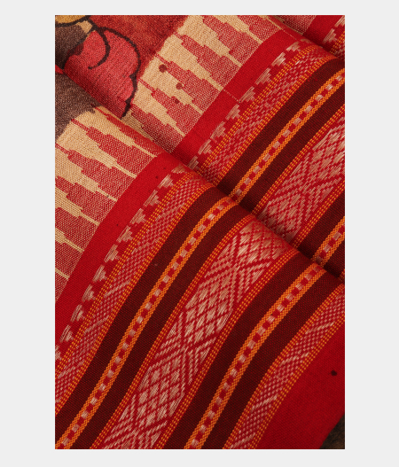 Grey Tussar Handpainted Kalamkari Saree T2020243