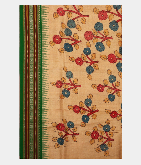 Grey Tussar Handpainted Kalamkari Saree T2020244