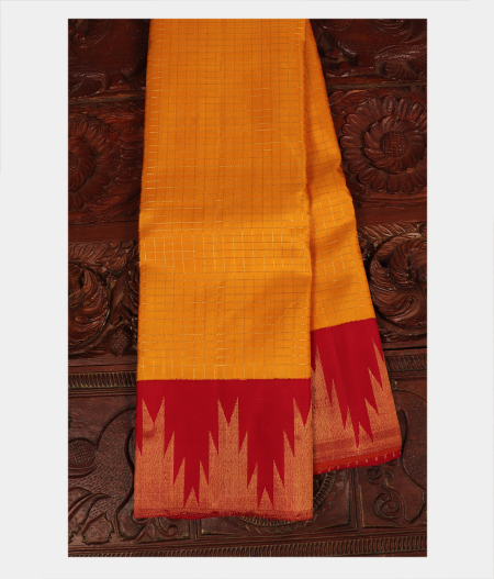 Yellow Handwoven Kanjivaram Silk Saree T230443-image