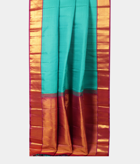 Greenish Blue Handwoven Kanjivaram Silk Saree T2253362