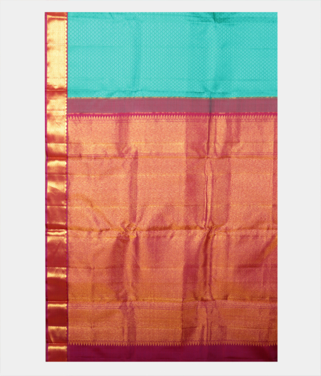 Greenish Blue Handwoven Kanjivaram Silk Saree T2253364
