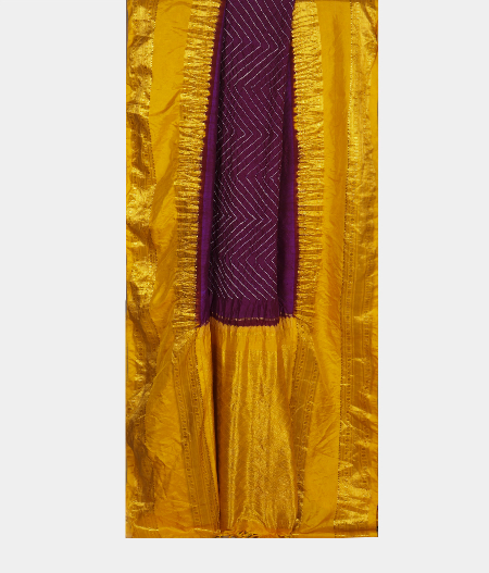 Purple  Bandhani Kanjivaram Saree T1935332