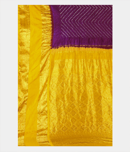 Purple  Bandhani Kanjivaram Saree T1935334