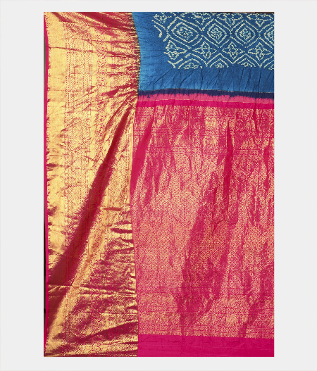 Blue Bandhani Kanjivaram Saree T1836794