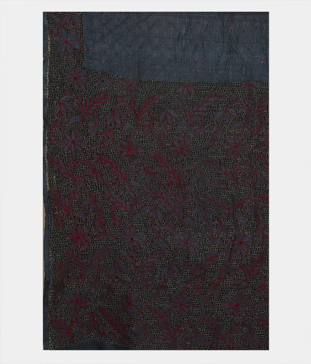 Dark Blue Bandhani Tussar  Saree T2265634