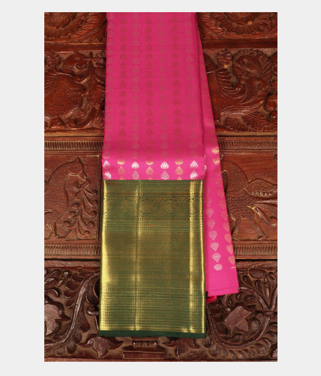 Pink Handwoven Kanjivaram Silk Pavadai T231653-image
