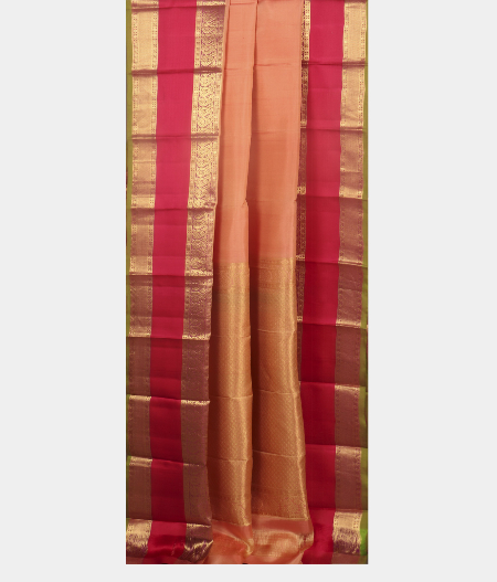 Peach Soft Silk Saree T1252432