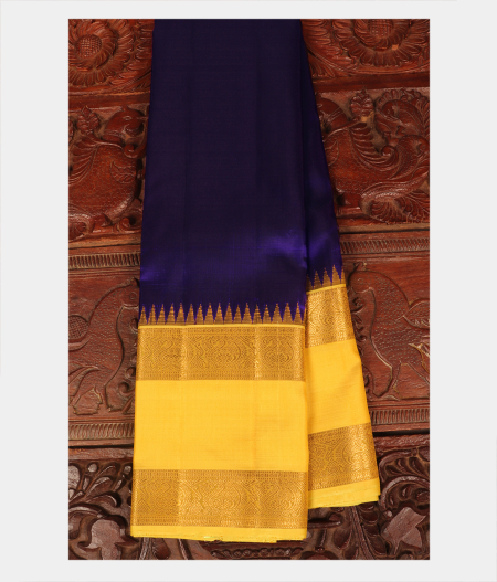 Purple Handwoven Kanjivaram Silk Saree T230101-image