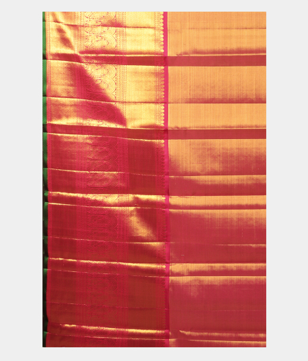 Green Handwoven Kanjivaram Tissue Silk Pavadai T2316892