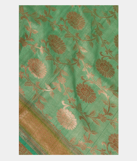 Green Tussar Georgette Silk Saree T230171-image