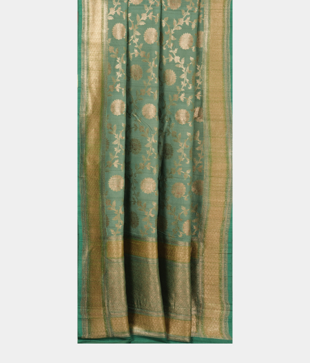 Green Tussar Georgette Silk Saree T2301712