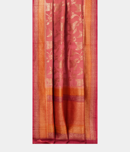 Pink Tussar Georgette Silk Saree T2301692