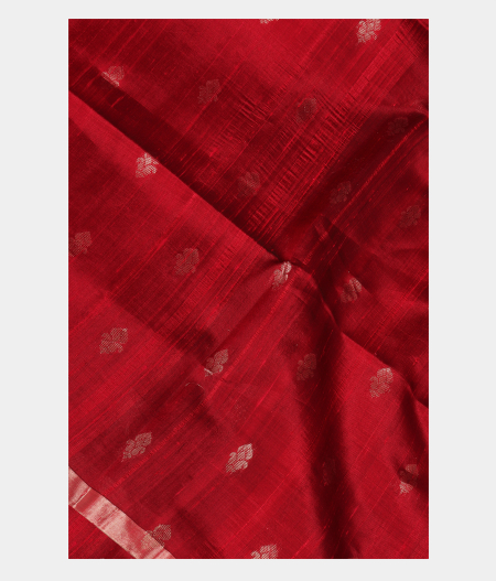 Red Woven Raw Silk Saree T231425-image