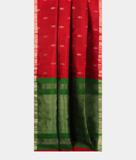 Red Woven Raw Silk Saree T2314252