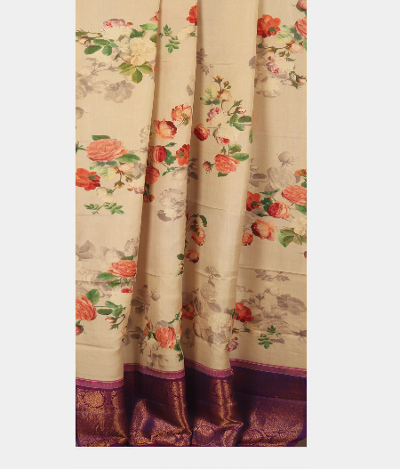 Beige Kanjivaram Silk Dupatta T2288562