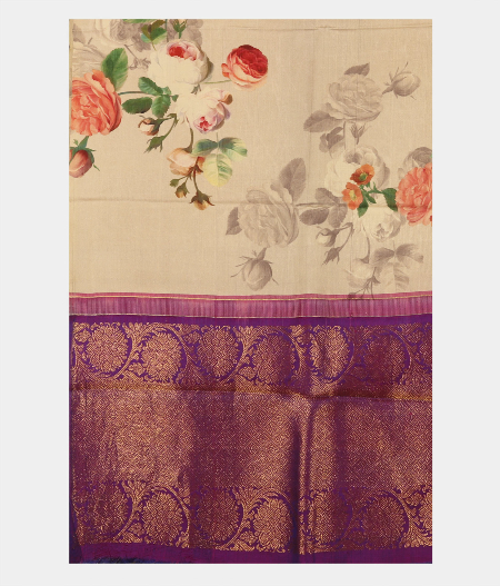 Beige Kanjivaram Silk Dupatta T2288563