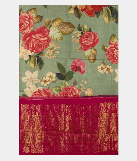 Light Green Kanjivaram Silk Dupatta T2288673