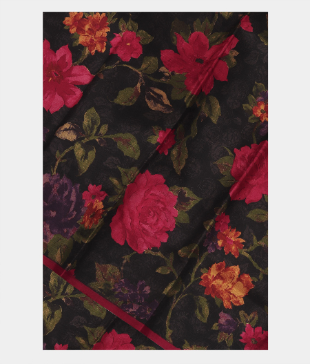 Black Kanjivaram Silk Dupatta T215042-image