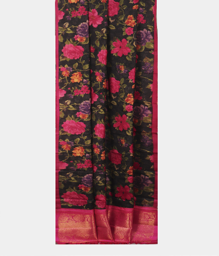 Black Kanjivaram Silk Dupatta T2150422