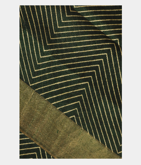 Bottle Green Printed Raw Silk Saree T231522-image