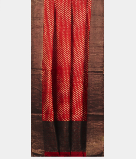 Red Printed Raw Silk Saree T2315552
