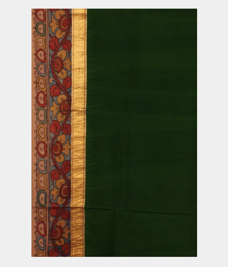 Green Handpainted Kalamkari Soft Silk Saree T2290733