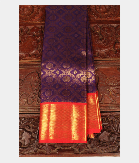 Purple Handwoven Kanjivaram Silk Saree T231806-image