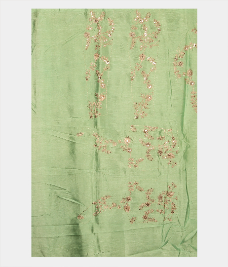 Greenish Blue Kora Organza Printed Saree T2319343