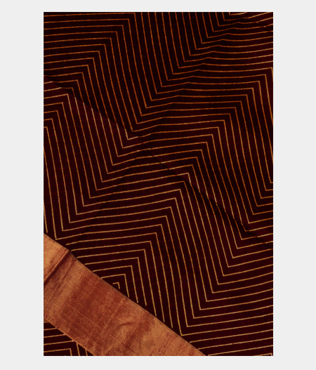 Brown Printed Raw Silk Saree T231531-image