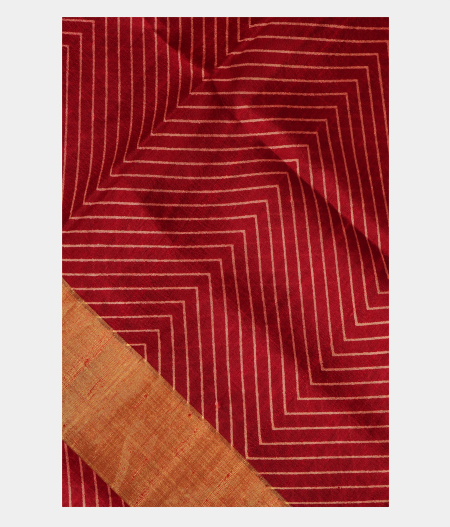 Red Printed Raw Silk Saree T231520-image