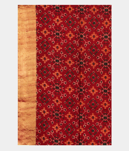 Red Printed Raw Silk Saree T2315203