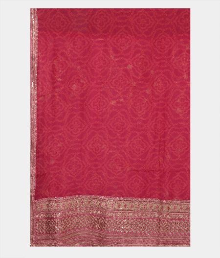  Pink Organza Printed Saree T2319284