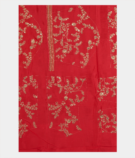 Reddish Orange  Kora Organza Printed Saree T2319303