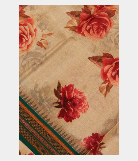 Beige Vidarbha Tussar Saree T216051-image
