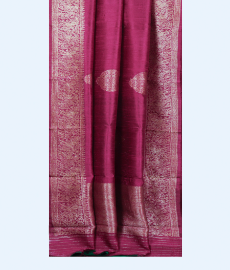 Burgundy Banaras Tussar Saree T2328632