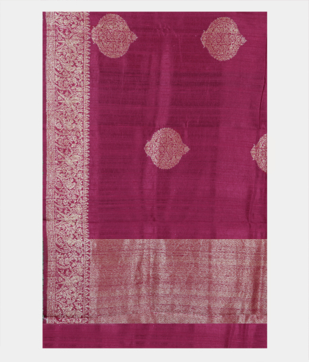 Burgundy Banaras Tussar Saree T2328634