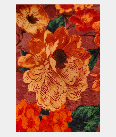 Brown Printed Kanjivaram Silk Pavadai T1825052