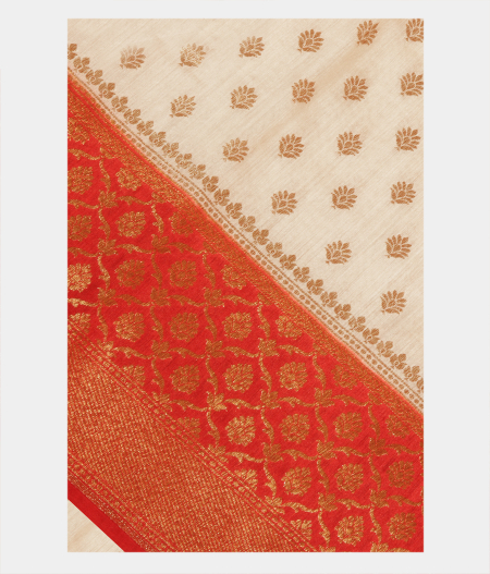 White Banaras Tussar Saree T232939-image