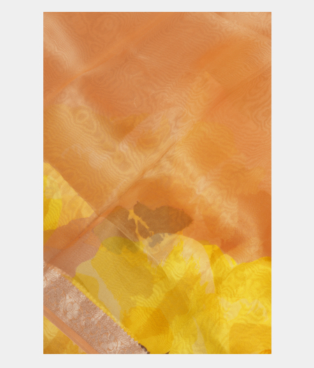Beige Kora Organza Printed Saree T232642-image