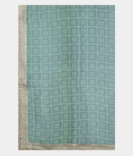 Blue Kora Organza Printed Saree T2294814