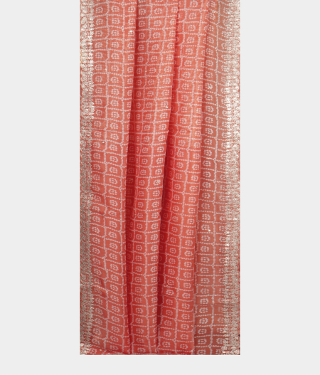 Peach Kora Organza Printed Saree T2276252