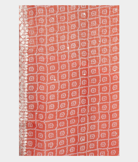 Peach Kora Organza Printed Saree T2276254