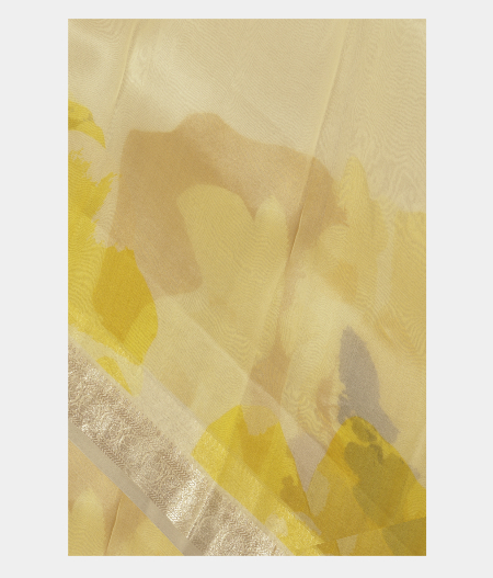Off White Kora Organza Printed Saree T232640-image