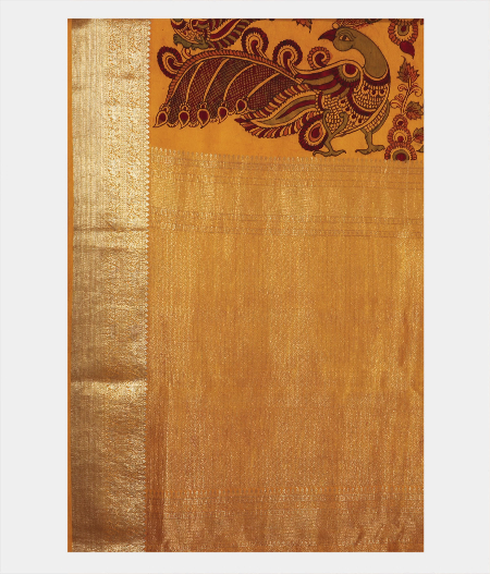 Yellow kanjivaram Handpainted Kalamkari SareeT2295494