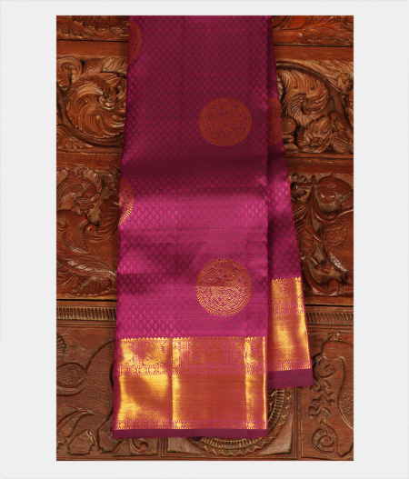 Purple Handwoven Kanjivaram Silk Saree T230623-image